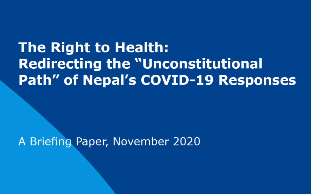 Nepal: ICJ briefing paper outlines shortcomings in protecting the right to health during COVID-19 pandemic
