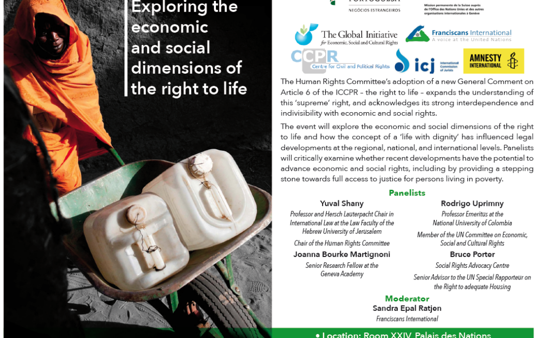 Exploring the economic and social dimensions of the right to life (UN side event)
