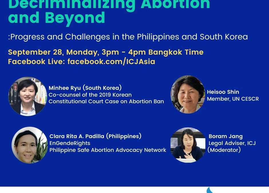 ICJ webinar highlights States’ international human rights obligations to decriminalize abortion and ensure access to safe and legal abortion