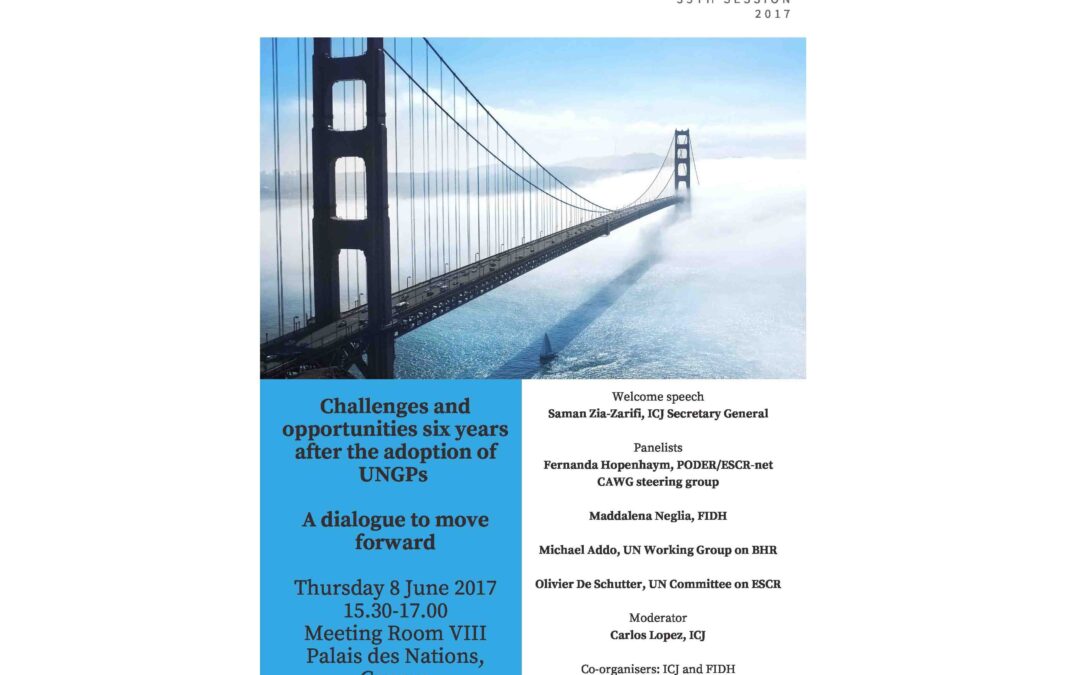 Business responsibility to respect human rights:  challenges and opportunities six years after the adoption of UNGPs