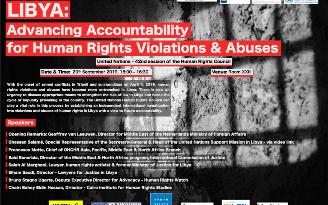 Event: Advancing accountability for human rights violations and abuses in Libya