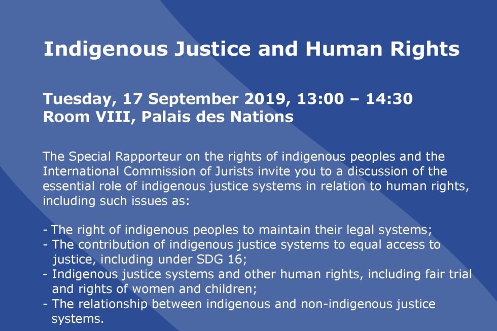 UN event: Indigenous Justice and Human Rights | ICJ