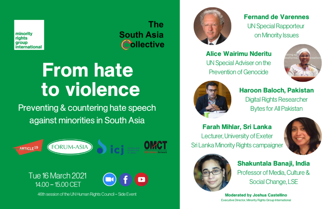 From hate to violence – Preventing & countering hate speech against minorities in South Asia – UN Side Event