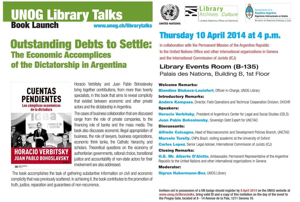 Oustanding debts to settle: the economics accomplices of the dictatorship in Argentina