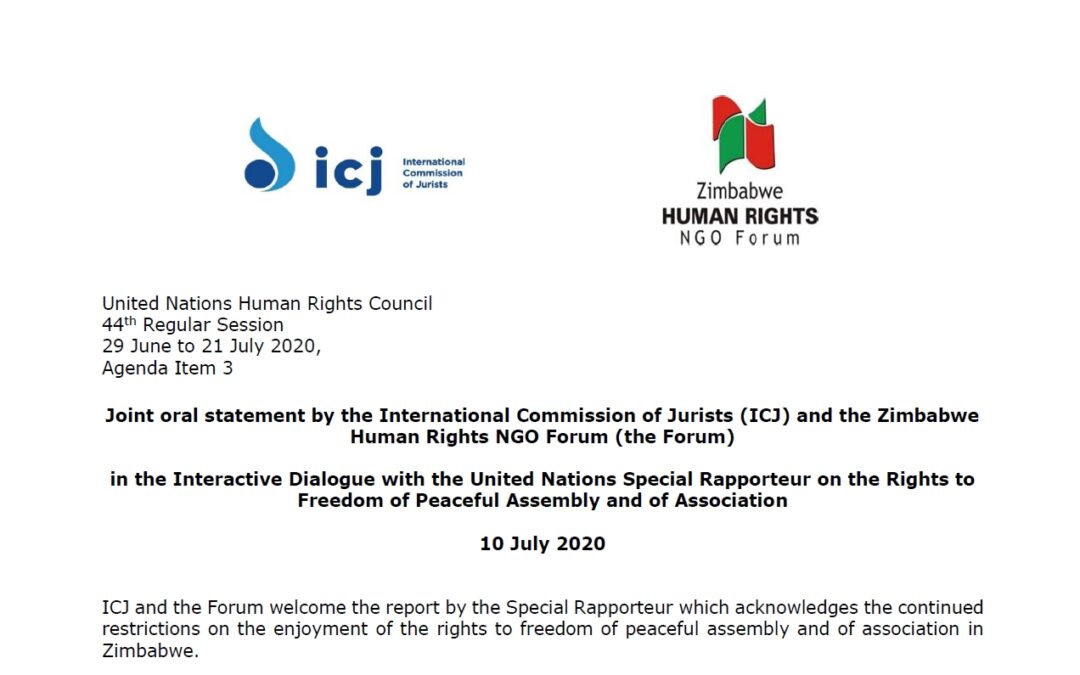 Zimbabwe: implementation of UN Report on Freedom of Association and Assembly