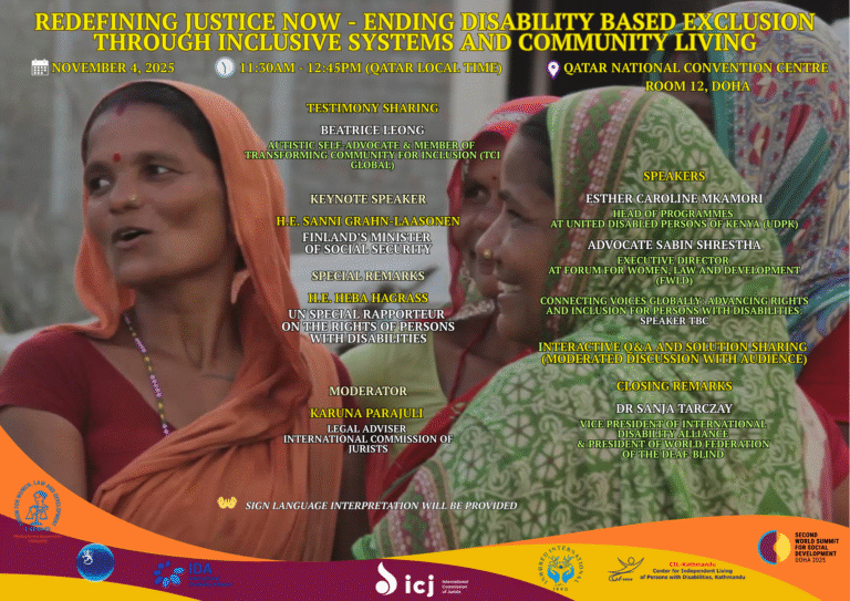 Redefining Justice Now - Ending Disability based Exclusion Through Inclusive Systems and Community Living