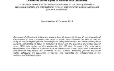 ICJ submission highlights discrimination as key obstacle to women and girls with disabilities in enforcing their human rights