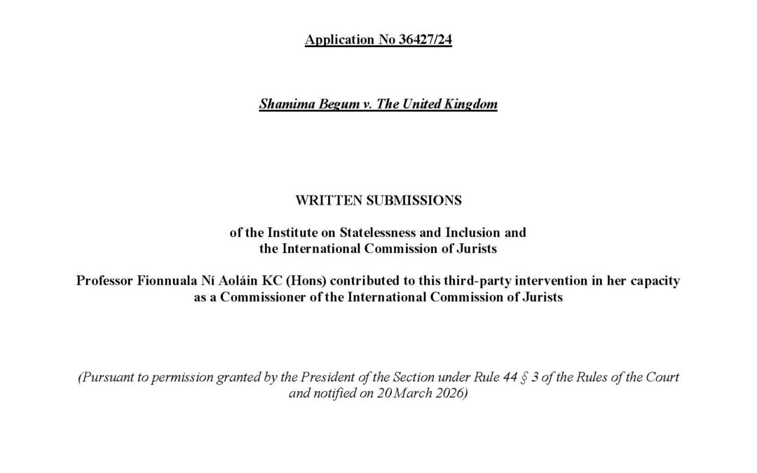 Intervention in landmark European Court case on citizenship rights and trafficking: Shamima Begum v. the UK